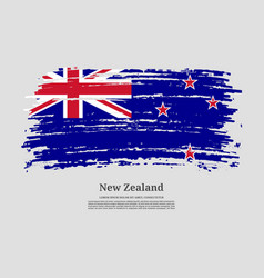 New Zealand Flag With Brush Stroke Effect