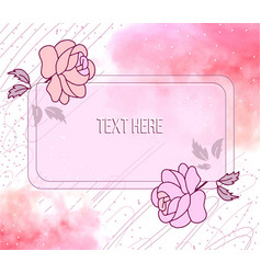 Watercolor Pink Background With Frame