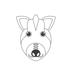 Cute Wild Boar Face Animals Head Of Simple