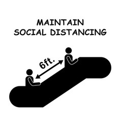 1259 Maintain Social Distancing Escalator 6ft