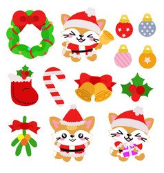 Cute Cat Christmas Element Item Set