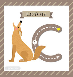 Letter C Uppercase Tracing Howling Coyote