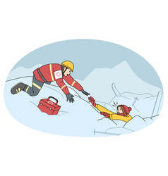 Lifesaver Help Person From Avalanche