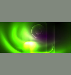 A Green And Purple Swirl On A Black Background