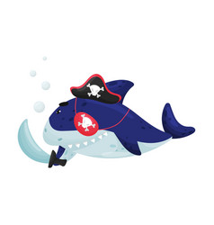 Cartoon Shark In A Pirate Costume