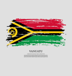 Vanuatu Flag With Brush Stroke Effect