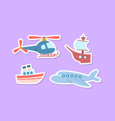 Cartoon Color Kids Toy Transport Sticker Set