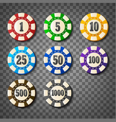 Colorful Casino Chips On Transparent Background