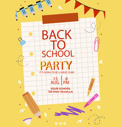 Flat Back To School Vertical Poster Template