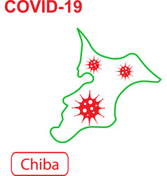 Map Chiba Labeled Covid-19 Green Outline