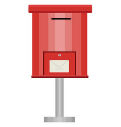 Red Postbox On A White Background