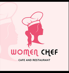 Silhouette Women Chef Logo Template Icon Graphic