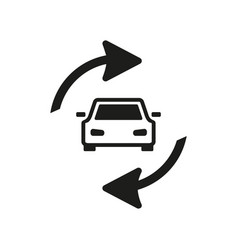 Car With Cycling Arrows As Auto Update Icon