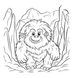 Cute Cartoon Lion In The Forest For Coloring Book