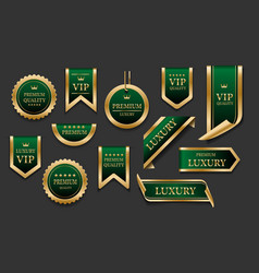 Green Gold Luxury Premium Quality Label Badges