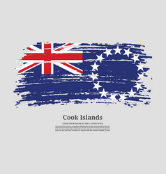 Cook Islands Flag With Brush Stroke Effect