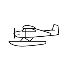 Floatplane Airplane Aircraft Line Icon