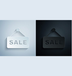 Paper Cut Hanging Sign With Text Sale Icon