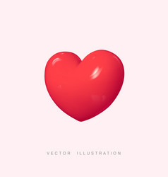 Plastic Red Heart Render Realistic 3d Design Icon