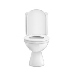 White Clean Toilet Bowl Seat Realistic