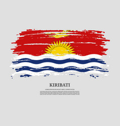 Kiribati Flag With Brush Stroke Effect