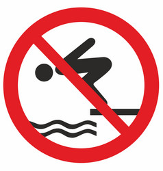 No Jumping Diving Red Circle Sign