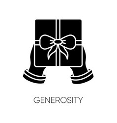 Generosity Black Glyph Icon Virtue Selfless