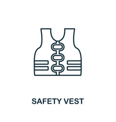 Safety Vest Line Icon Monochrome Simple Safety