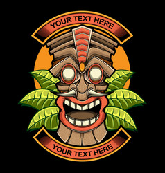 Mask Tiki Statue Logo