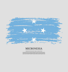 Micronesia Flag With Brush Stroke Effect