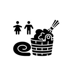 Mixed Sex Sauna Black Glyph Icon