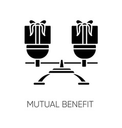 Mutual Benefit Black Glyph Icon Equality