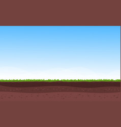 Soil Layers With Grass And Blue Sky