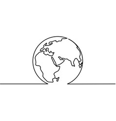 Continuous One Line Drawing Of Earth Globe