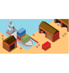 Isometric Shipping Harbor Company