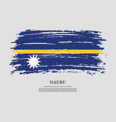 Nauru Flag With Brush Stroke Effect