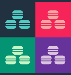 Pop Art Macaron Cookie Icon Isolated On Color