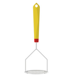 Yellow Potato Mashing Tool On A White Background