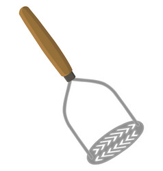 Brown Potato Mashing Tool On A White Background