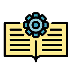 Gear Book Icon Flat