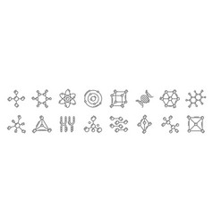 Atom Dna Chromosome And Molecule Outline Icons