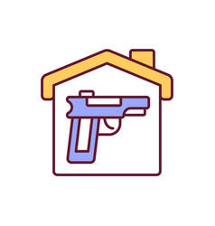 Gun For Home Security Rgb Color Icon