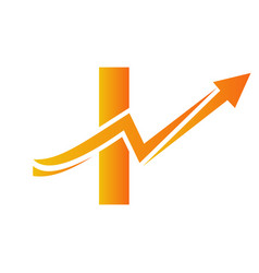 Letter I Financial Logo With Growth Arrow Economy