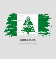 Norfolk Island Flag With Brush Stroke Effect