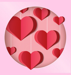 Papercut Craft Art Hearts In A Round Frame