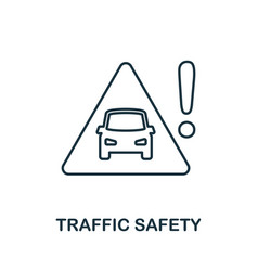 Traffic Safety Line Icon Monochrome Simple