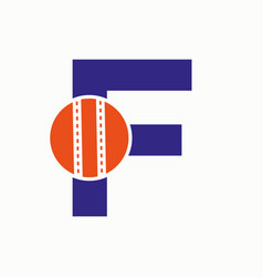 Cricket Logo On Letter F Concept Club