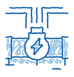 Geothermal Energy Pipe Doodle Icon Hand Drawn