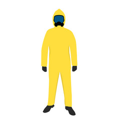 Medic In Yellow Hazmat Protective Suit