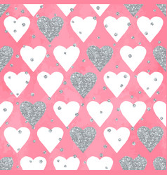 Aquarelle violet seamless pattern with hearts Vector Image